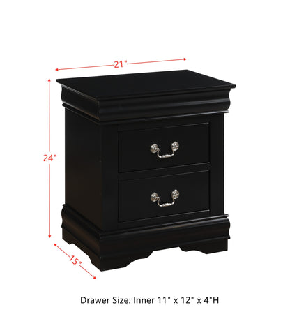 Louis Philippe Nightstand - Black