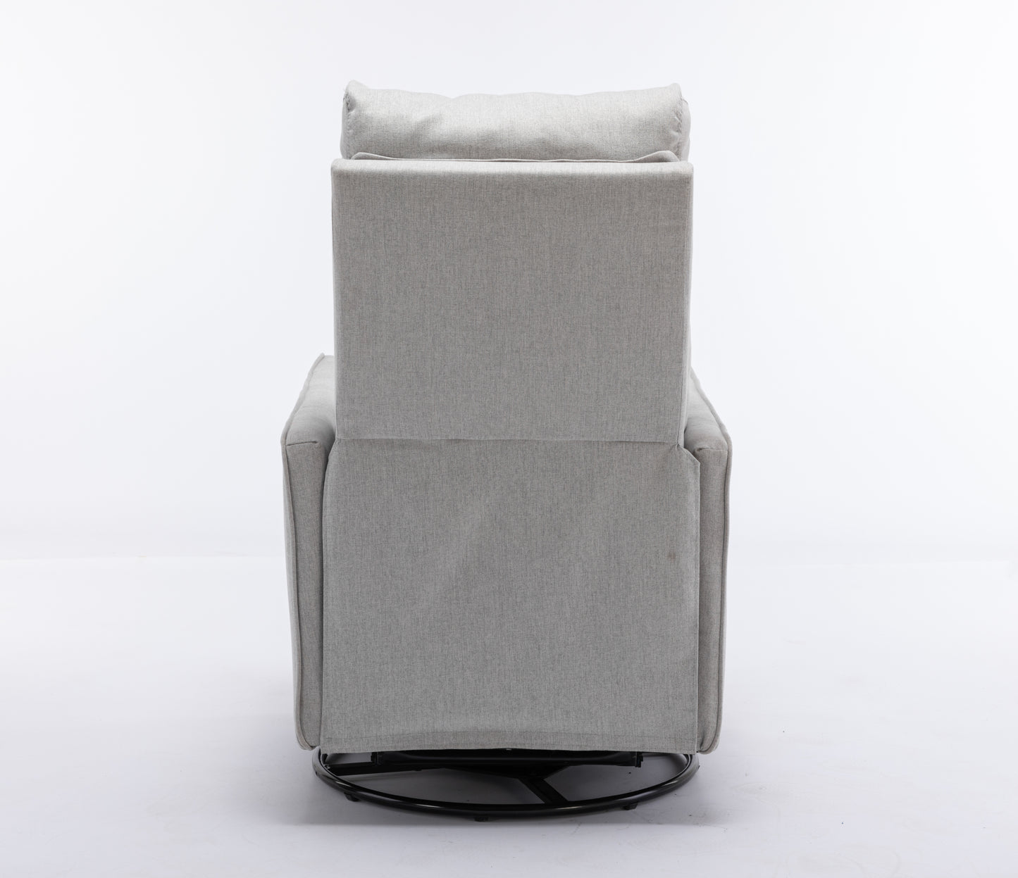 Cotton Linen Fabric Swivel Rocking Chair - Light Gray