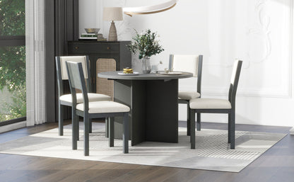 Trina 5pc Dining Set Extendable Table 4x Side Chairs - Gray