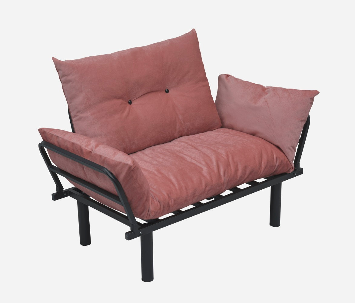 Sona Futon Loveseat - Pink