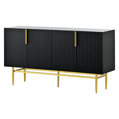 Sylvia Gold Metal Handle Sideboard Buffet - Black