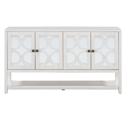 Stasia Sideboard Buffet with Mirrored Doors - Antique White