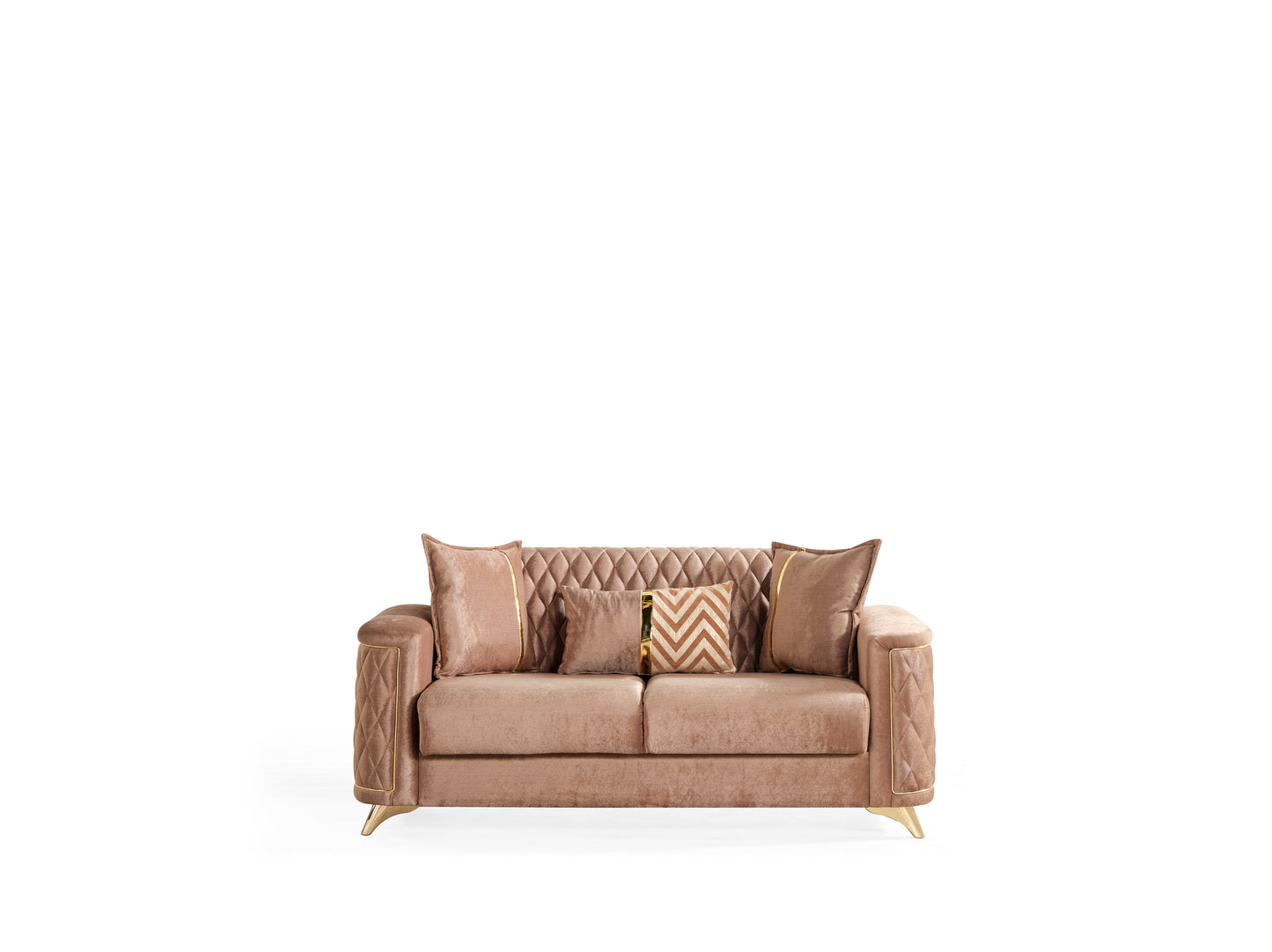 Luna Modern Style Loveseat - Copper