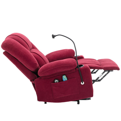 Dawson Power Lift Recliner with Massage - Red