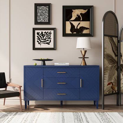 Kole 2-Door 3-Drawer Cabinet - Navy Blue