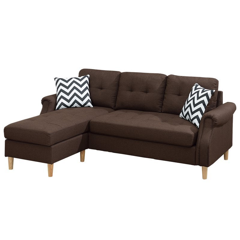 Carmen Corner Reversible Sectional Sofa - Coffee