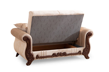 Solis Traditional Style Loveseat - Beige