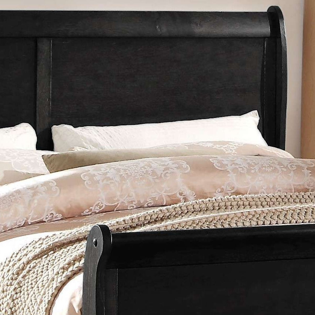 Louis Philippe Eastern King Bed - Black