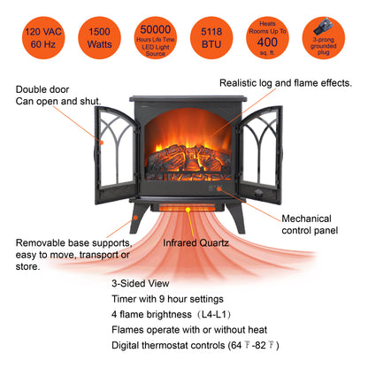 24 inch 3D Infrared Electric Stove with Remote Control