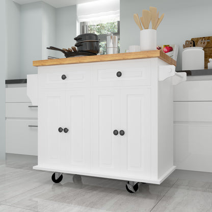 Nexa Kitchen Island Cart - White