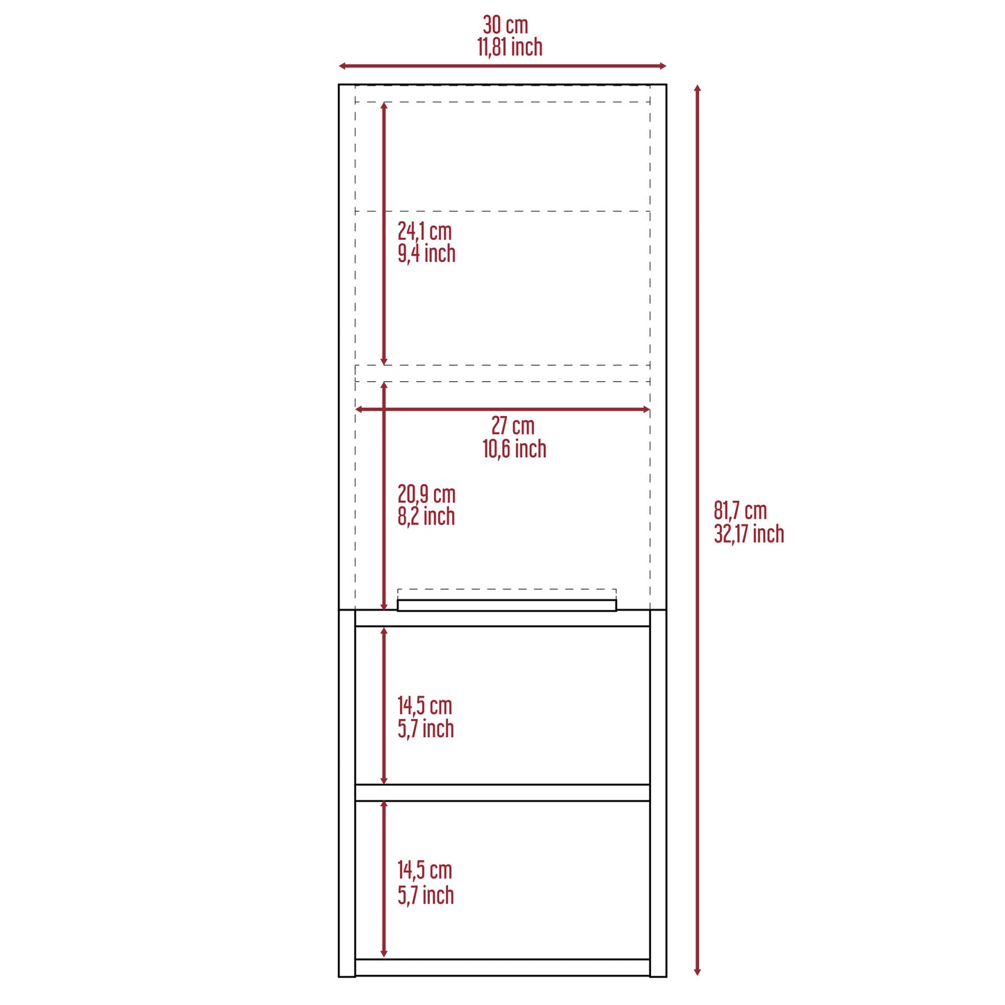 Kingston Rectangle 2-Shelf Medicine Cabinet - Black