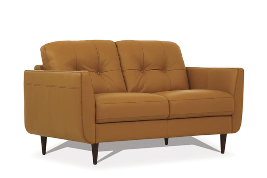 Radwan Leather Loveseat - Camel