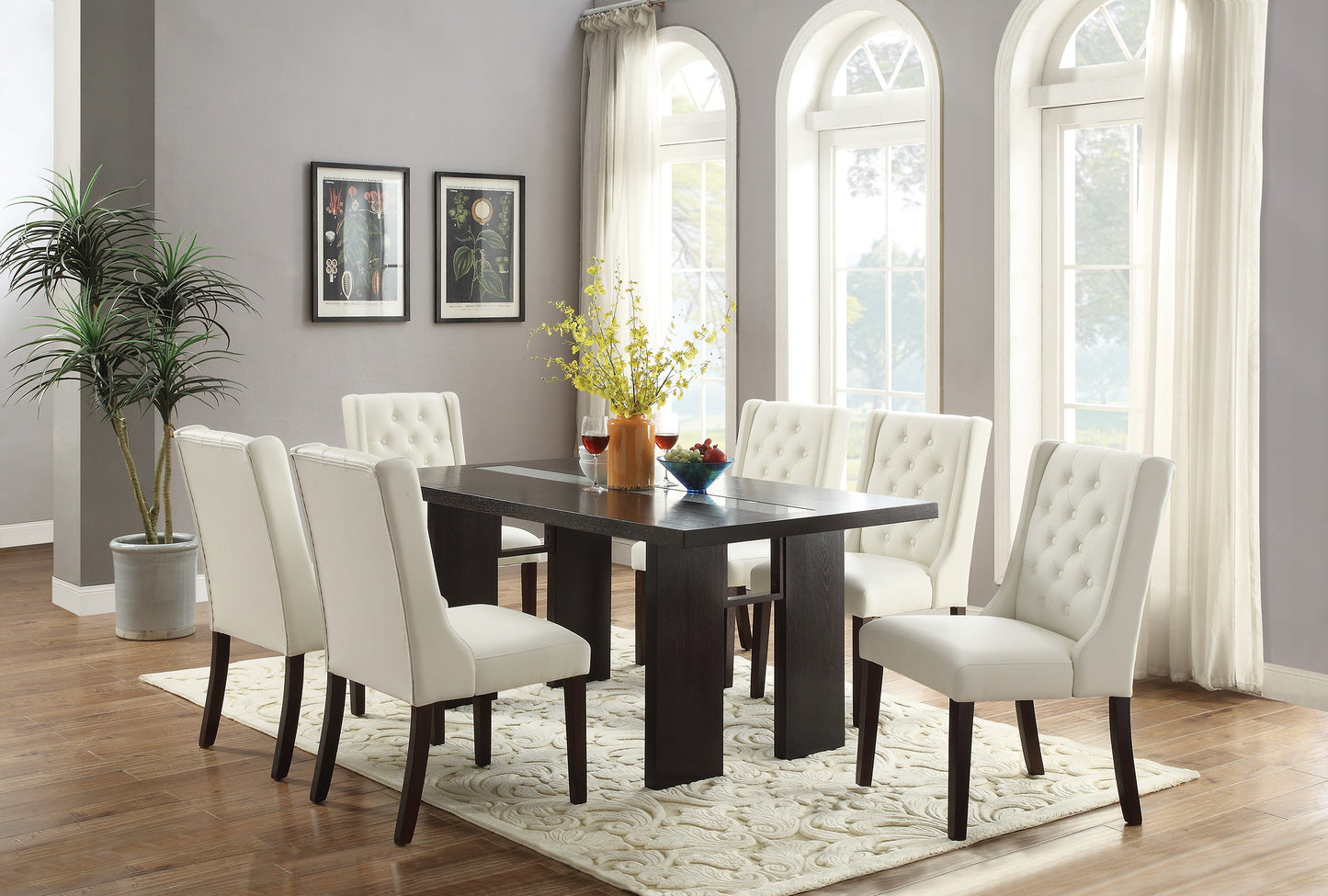 Berry Tufted Dining Chairs (Set of 2) - White