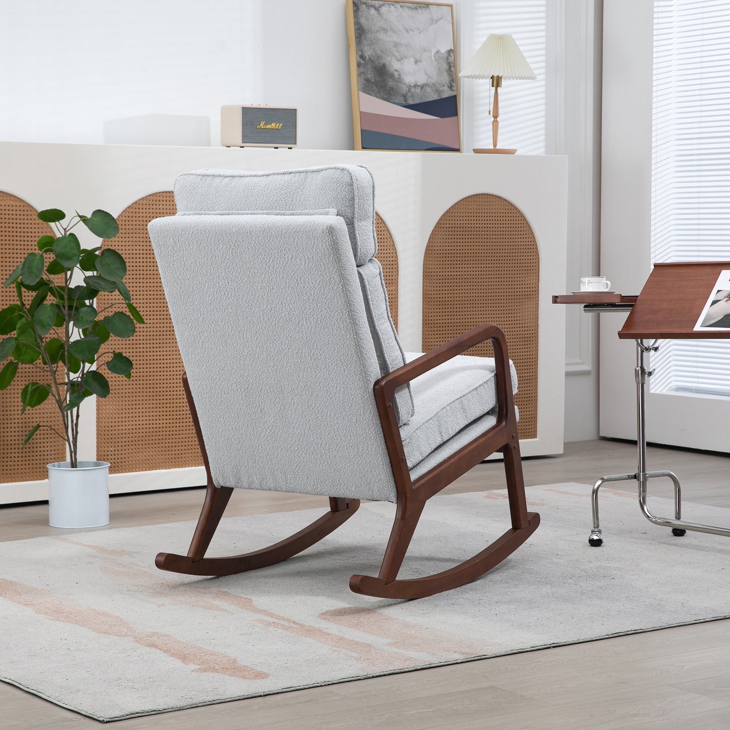 Barton Modern Rocking Chair - Light Gray