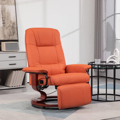 Villa Faux Leather Manual Recline with Footres - Orange