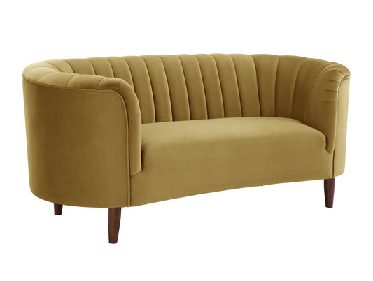 Millephri Velvet Loveseat - Yellow