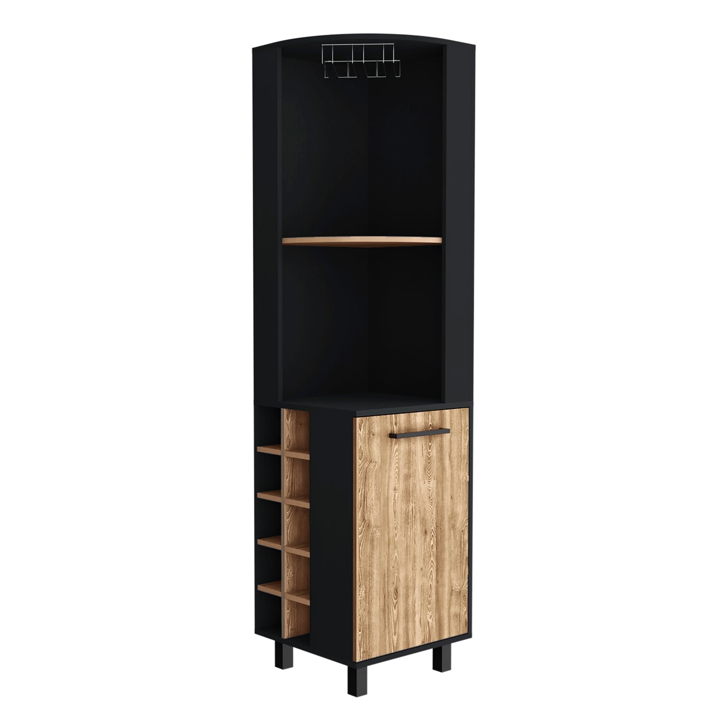 Cleveland Corner Bar Cabinet - Black/Pine