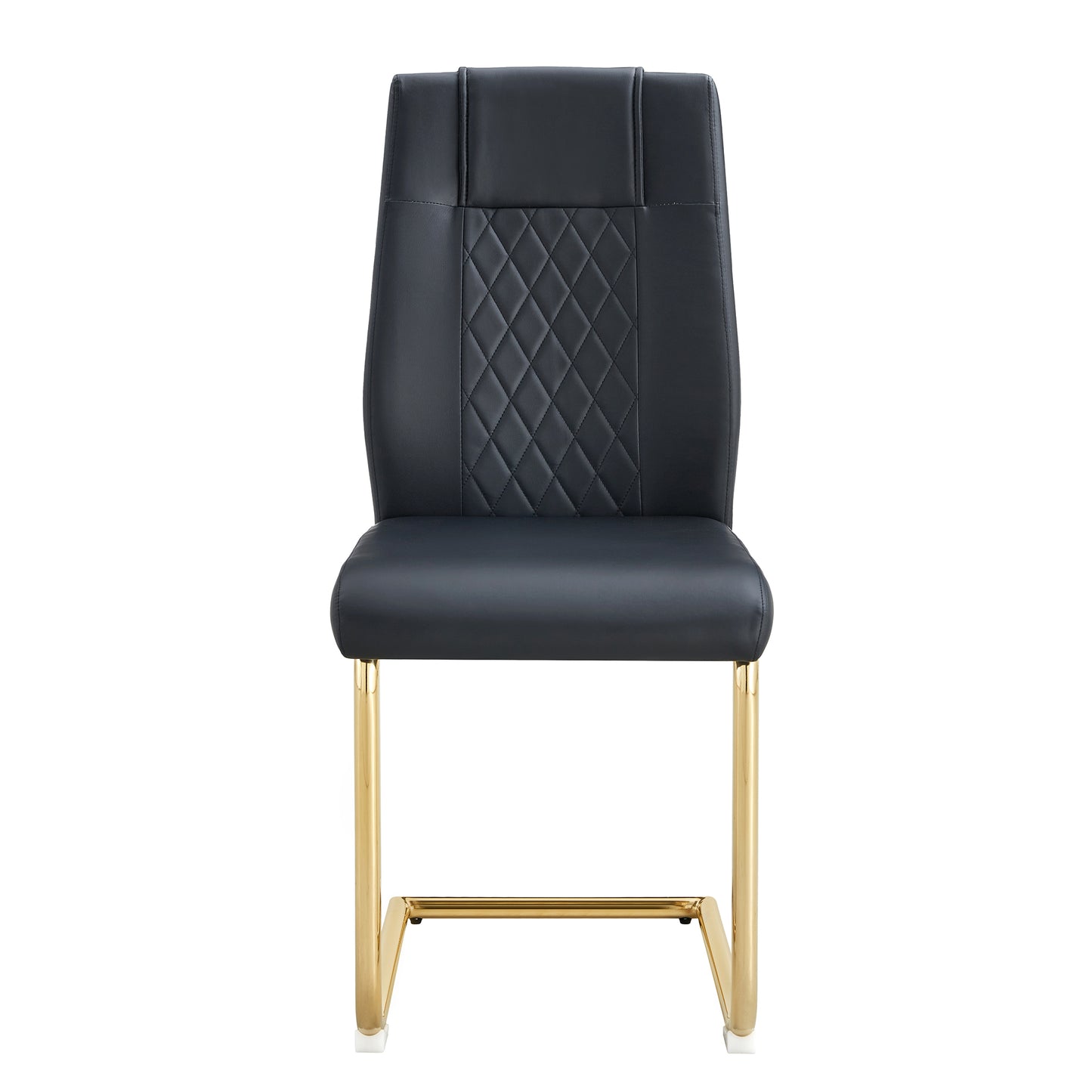 Skye Dining Chair Golden Metal Leg (Set of 6) - Black