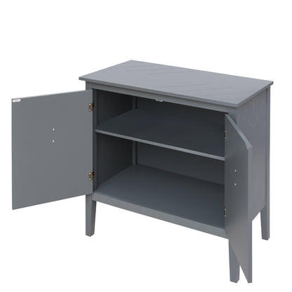 Aaron 2 Door Wooden Cabinets - Gray