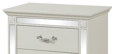 Milan Mirror Framed Nightstand - White