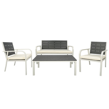 Britt 4 Pc Outdoor Patio Seating Set - White