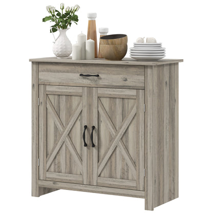 Woods Farmhouse Sideboard Buffet Cabinet - Gray Wash