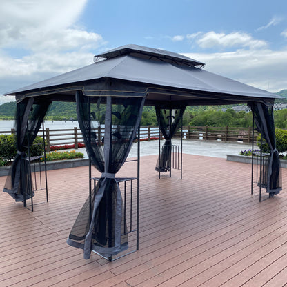 Noo 13 x 10 ft Outdoor Patio Gazebo Canopy Tent - Gray