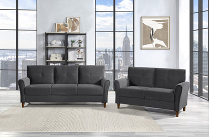 Astoria Velvet Loveseat - Gray