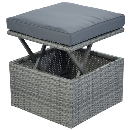 Zella Outdoor Daybed with Retractable Canopy Set - Gray