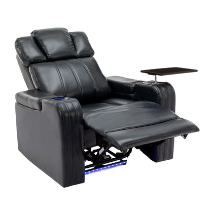 Xavier PU Leather Power Recliner - Black