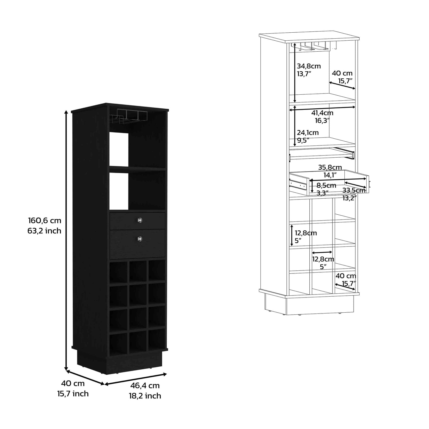 Stacy Bar Cabinet - Black