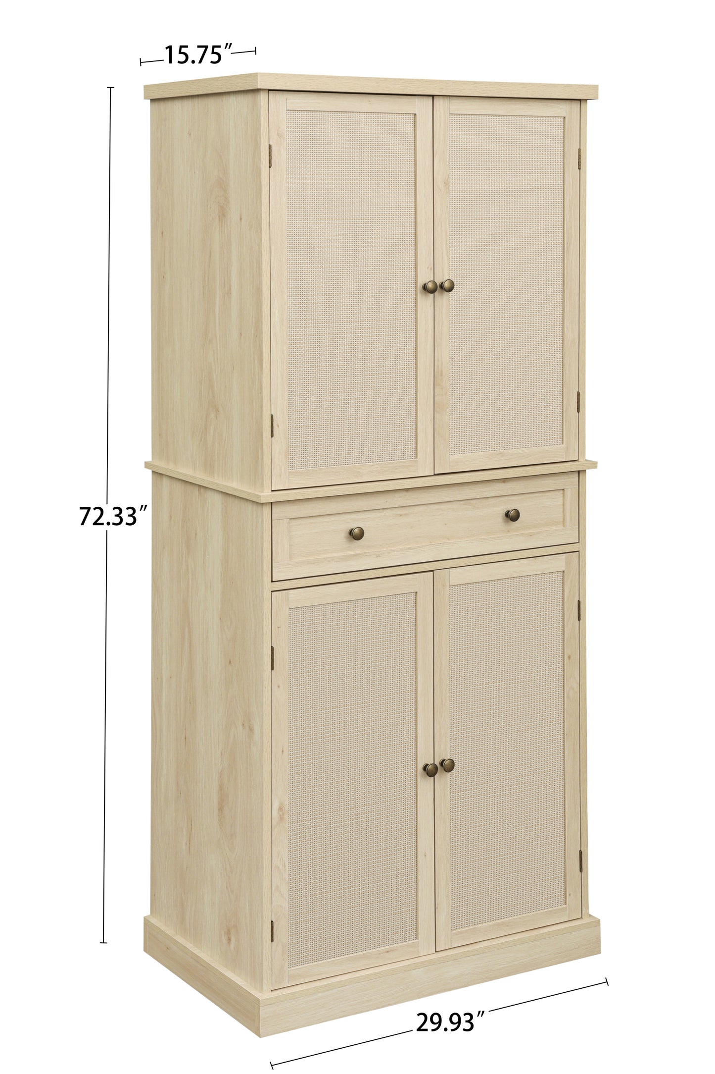 Robu 4 Door Cabinet with 1 Drawer - Natural