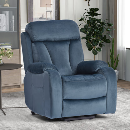 Rios Velvet Lift Chair Recliner - Navy Blue