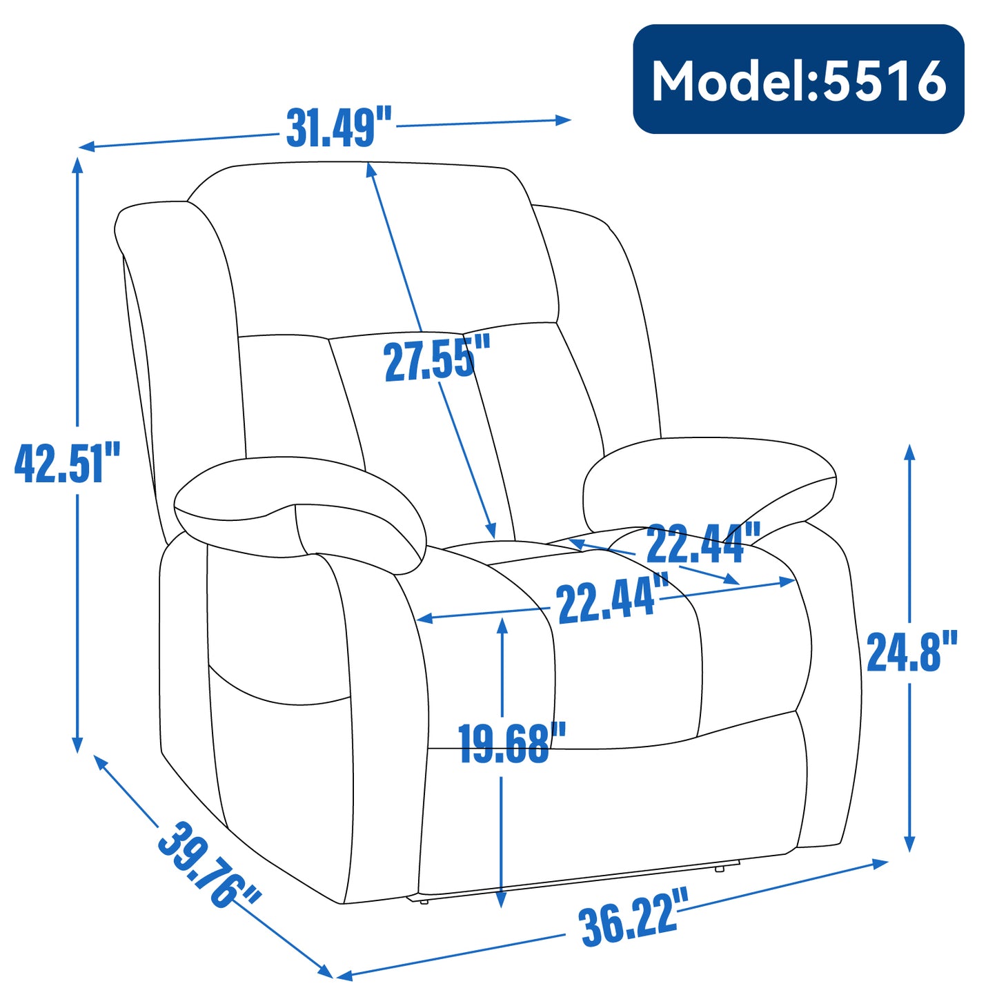 Brooklyn Dual Motor Power Lift Recliner Chair with Massage and Heating - Gray