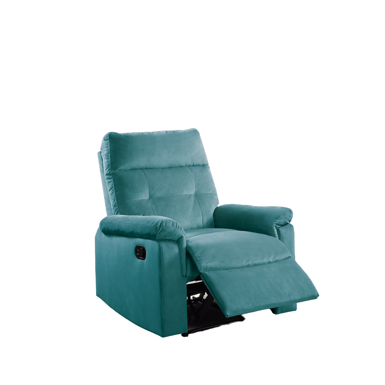 Lester Velvet Recliner Motion Recliner - Teal Blue