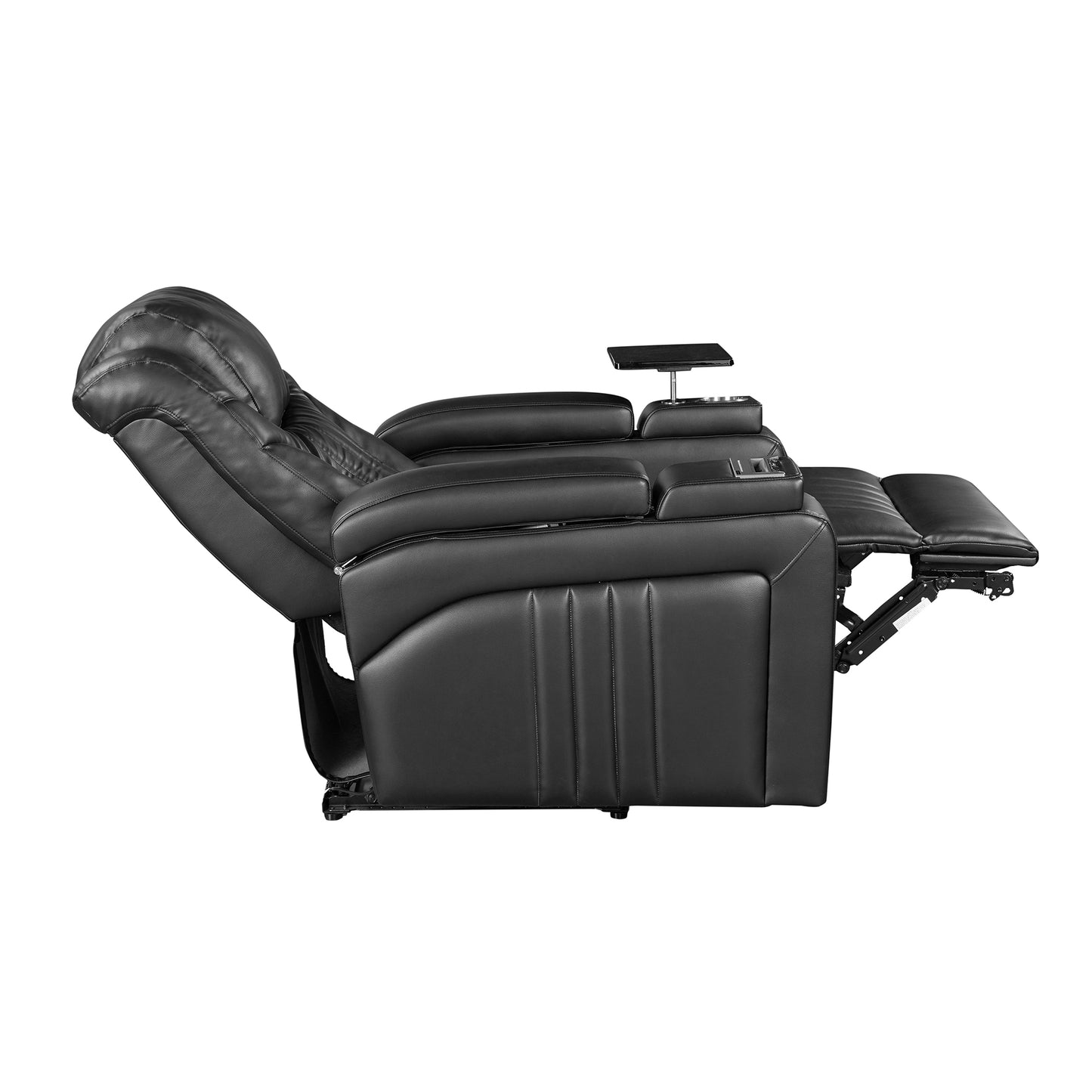 Morris PU Leather Power Recliner - Black