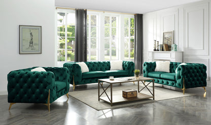 Pratt Tufted Velvet Loveseat - Green