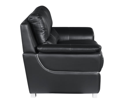 Harvey Genuine Leather Loveseat - Black