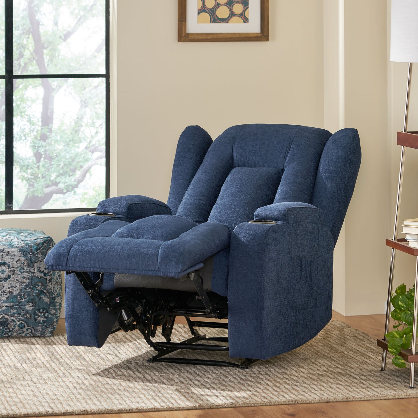 Lola Massage Recliner Chair - Navy Blue