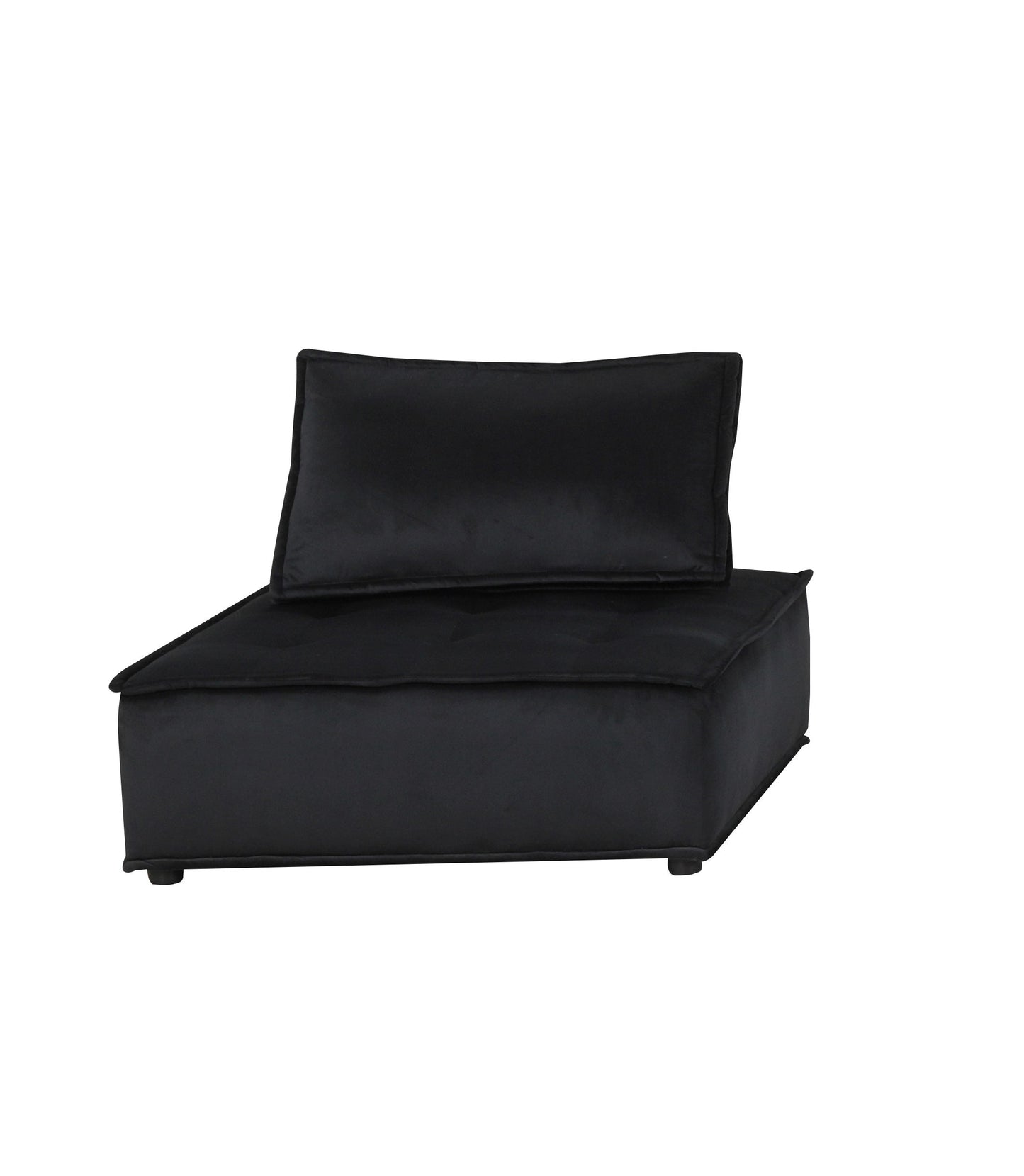 Anna Velvet 6-Seater U-Shape Modular Sectional Sofa - Black