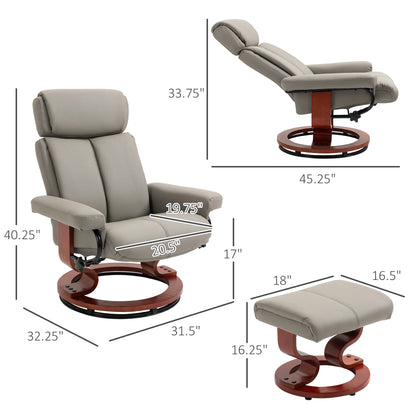 Ochoa Recliner Chair with Ottoman - Gray