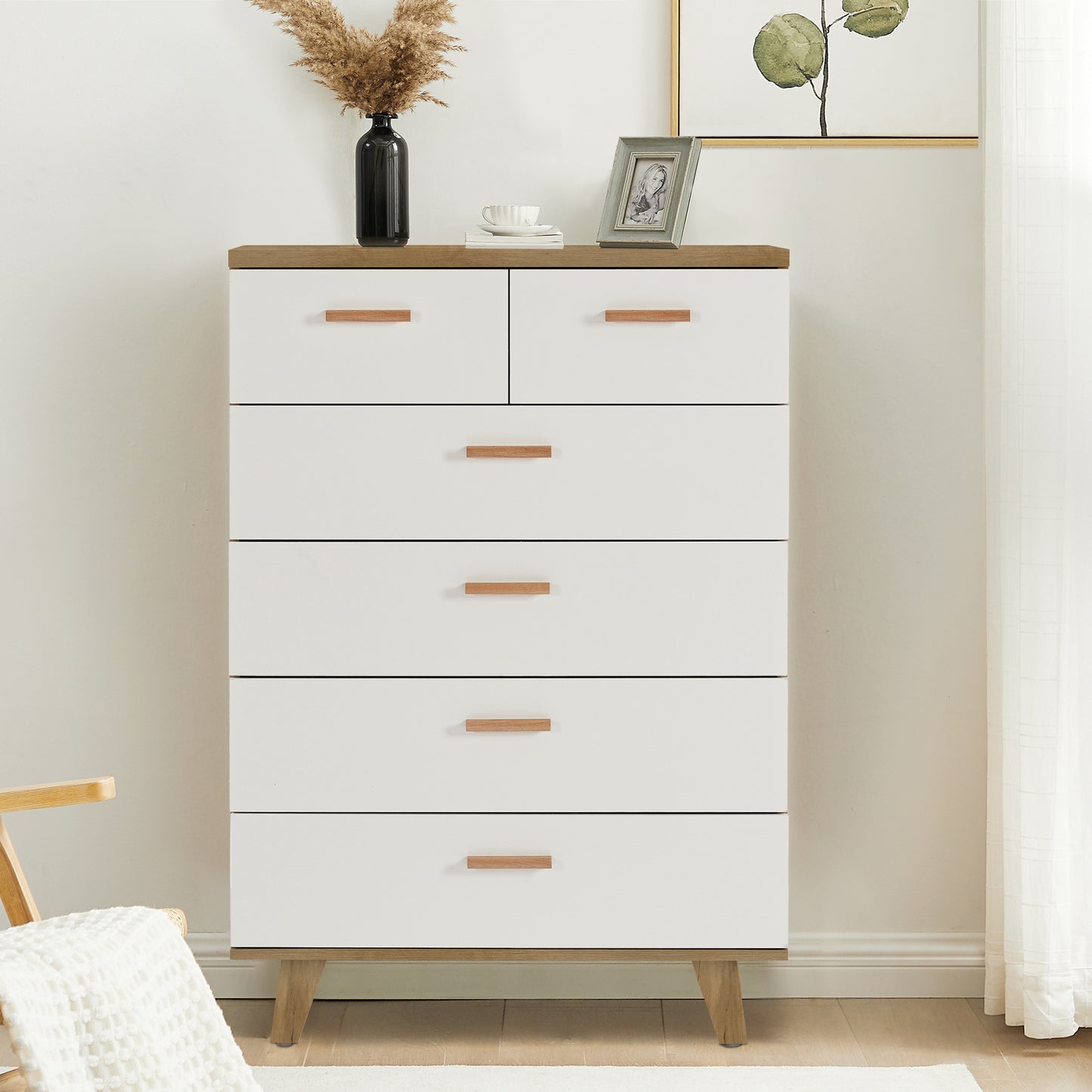 Olson II Drawer Dresser Cabinet - White Oak