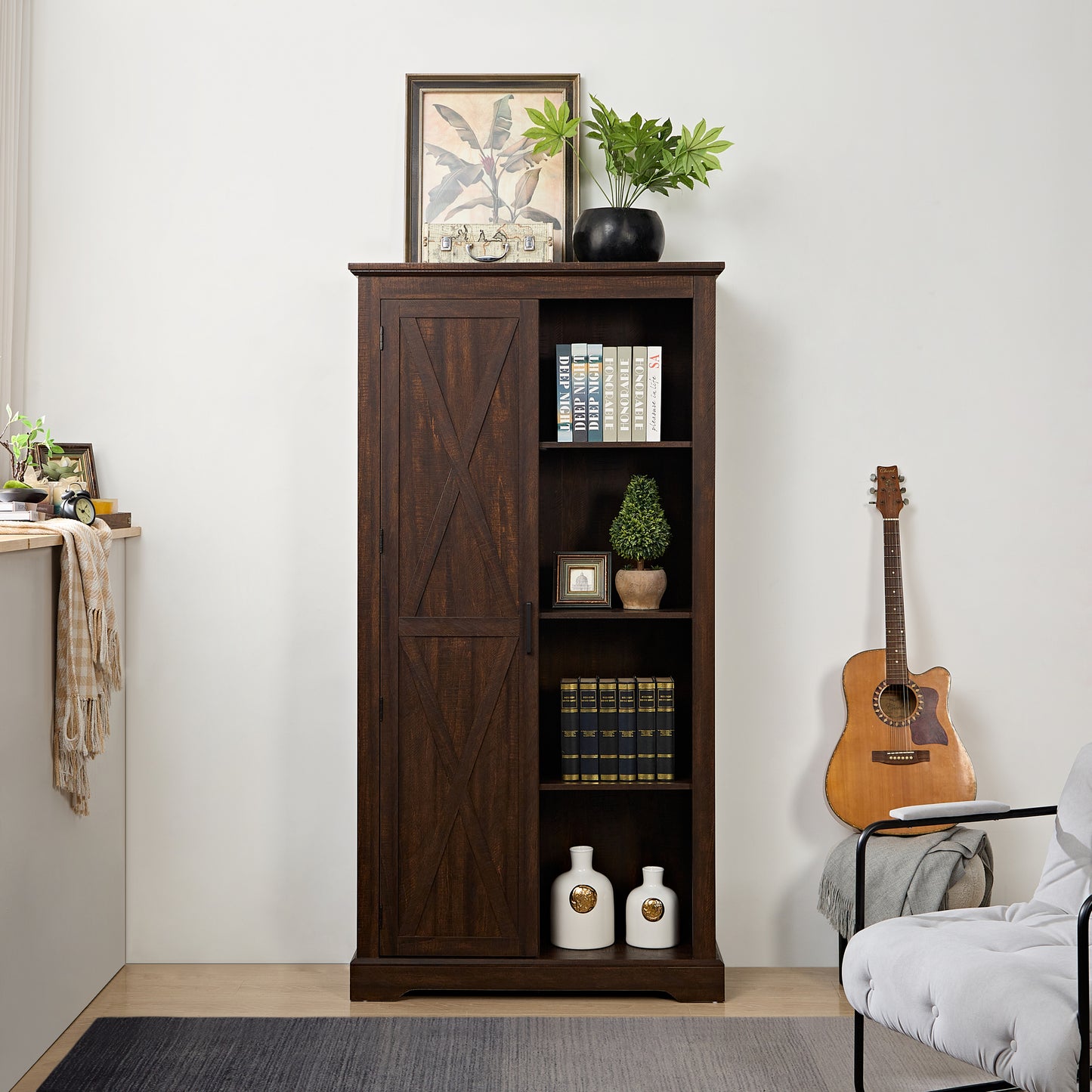 Brock II Tall Storage Cabinet - Espresso