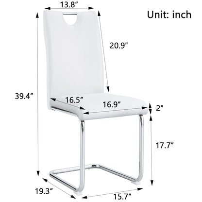 Huntington PU Dining Chairs (Set of 4) - White