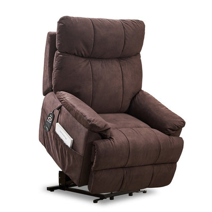 Feta Large size Electric Power Lift Recliner Chair with Massage and Heat - Brown