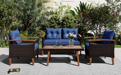 GO 4 Pc Outdoor Patio Seating Set - Blue