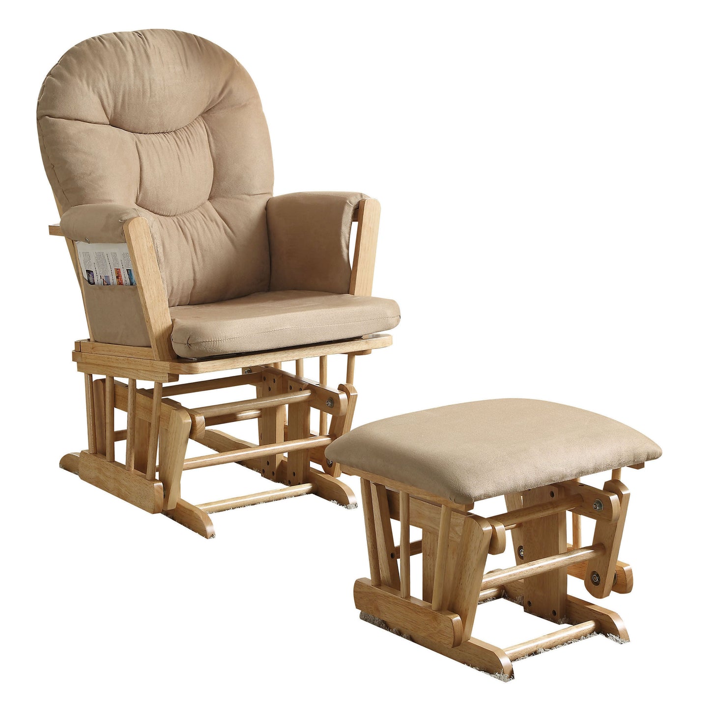 Sherman Glider Chair and Ottoman 2 Pcs Set - Taupe