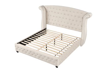 Sophia Queen Bed - Cream