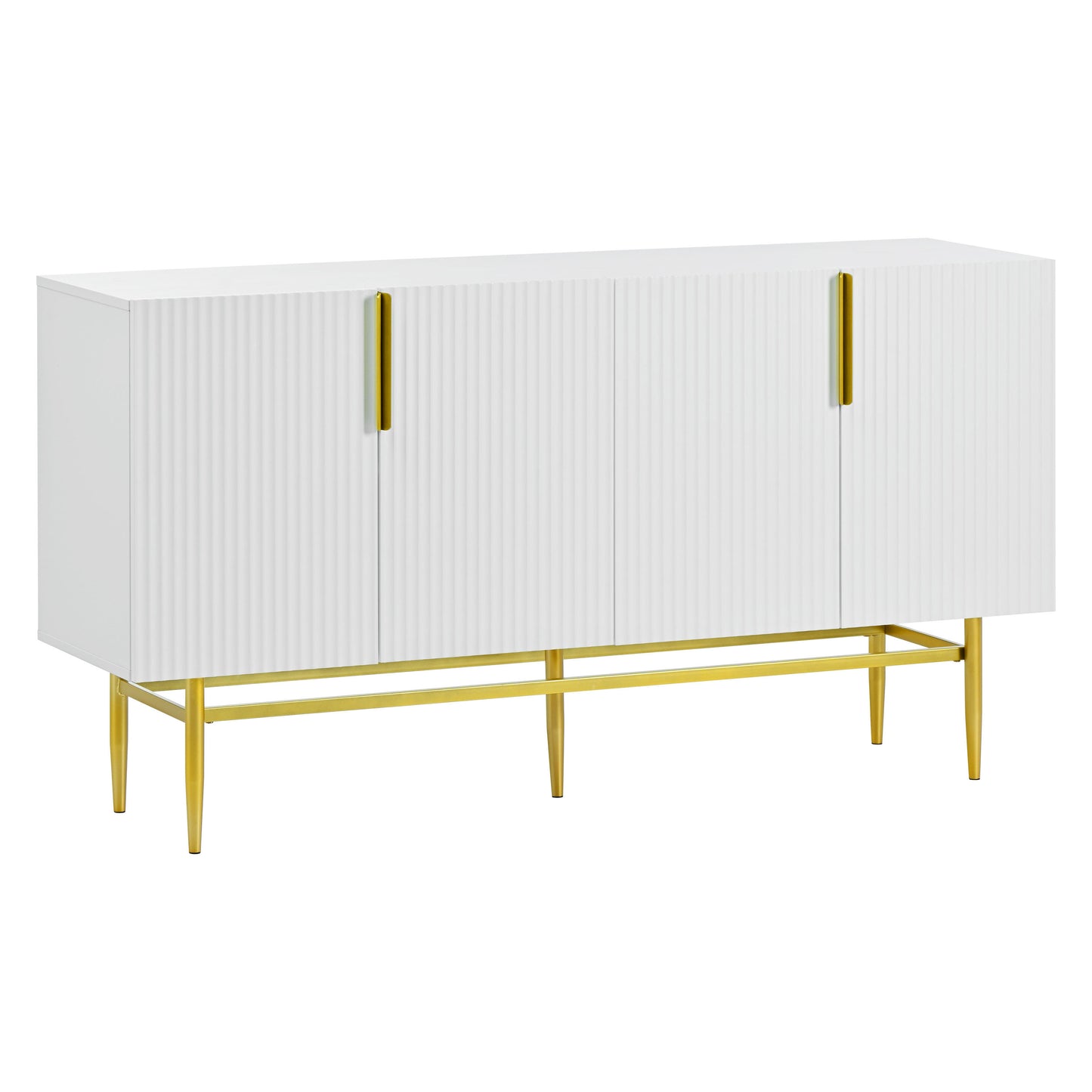 Sylvia Gold Metal Handle Sideboard Buffet - White