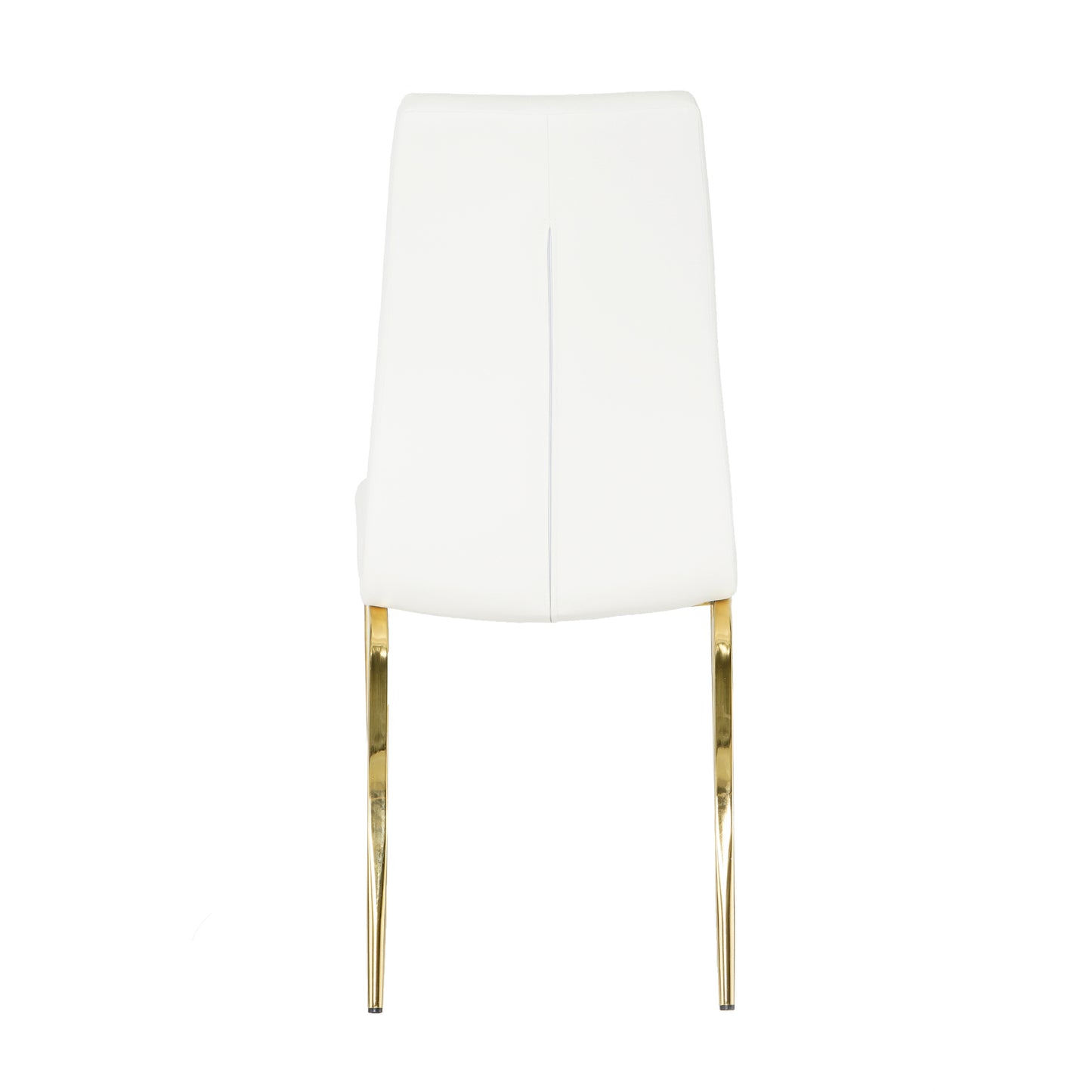 Shona Pu Dining Chairs with Gold Metal Leg (Set of 4) - White